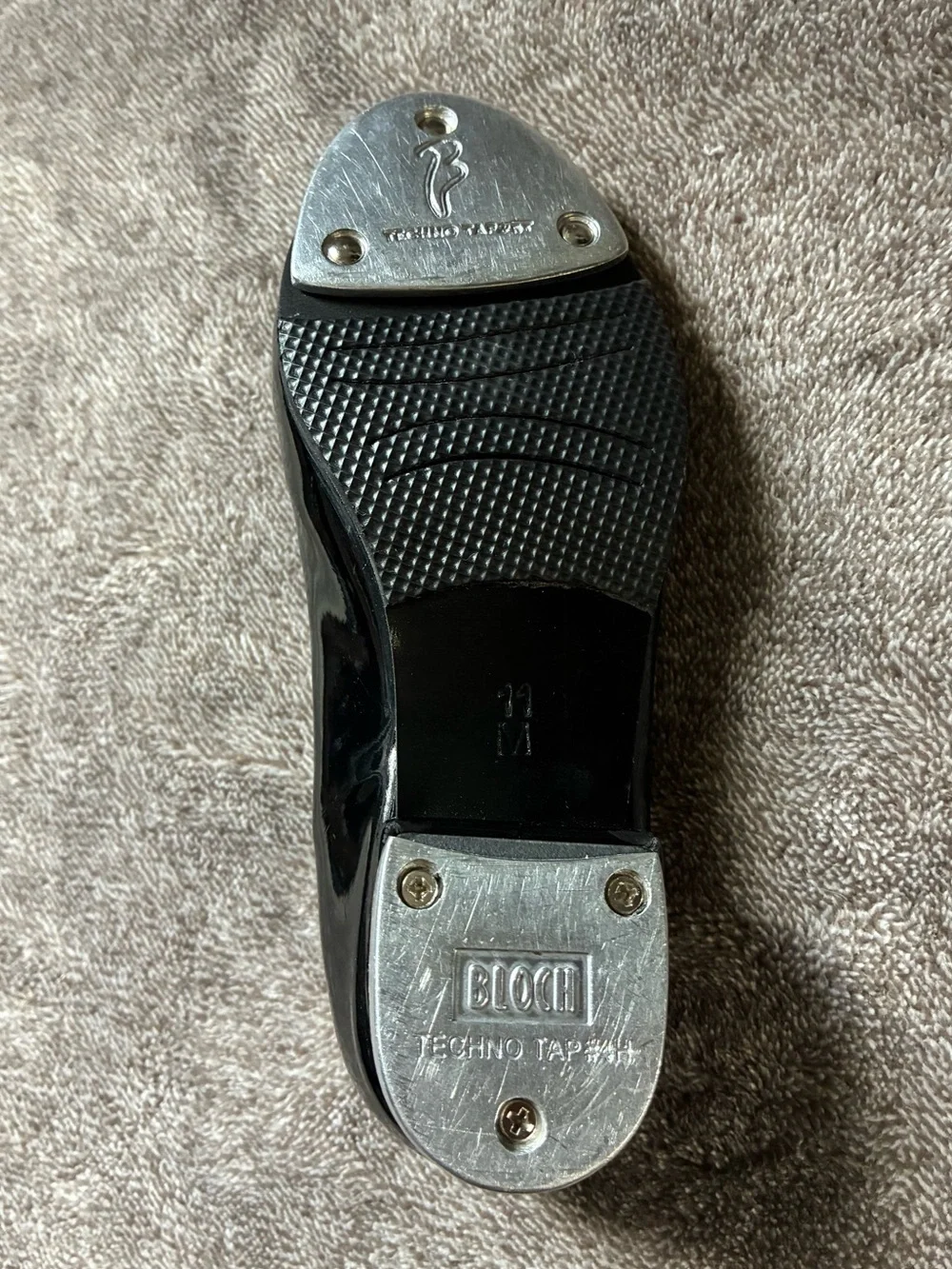 Bloch Annie Merry Jane Black Tap Shoes Techno Tap Plates Little Girl 11 Patent